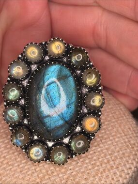 Labradorite Statement Ring - Sz 7
